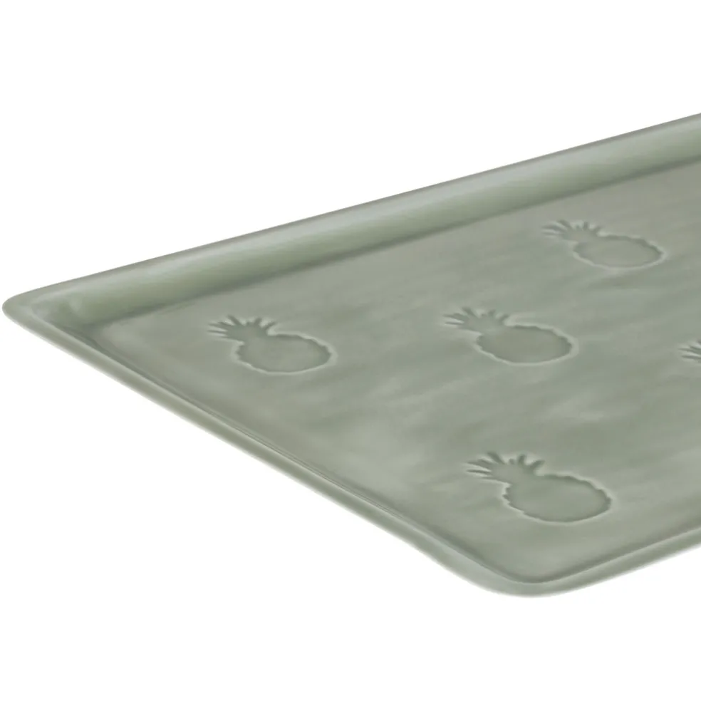 Plateau en fer vert 40x30cm - Allegra