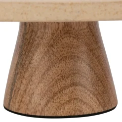 Plateau en marbre et manguier beige 30x30xh10cm - Organic