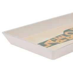 Plateau en tissu synthétique beige et vert 26x11cm - Copains D'Abord