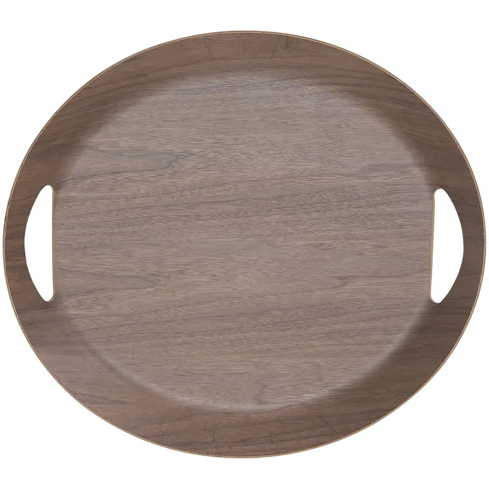 Plateau oval brun 46x41xh4cm