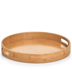 Plateau rond en bambou