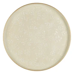 Plateau rond en fer écru et doré d36cm - Baroque