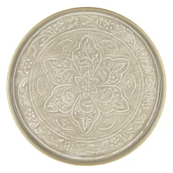 Plateau rond en fer grège d36cm - Arabise