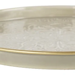 Plateau rond en fer grège d36cm - Arabise