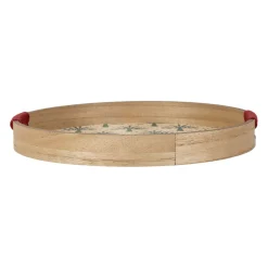 Plateau rond en panneau de bois multicolore d35cm - Mocoa