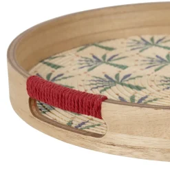 Plateau rond en panneau de bois multicolore d35cm - Mocoa