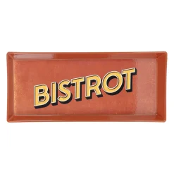 Plateau rouge et jaune 26x11cm - Bistrot Des Amis