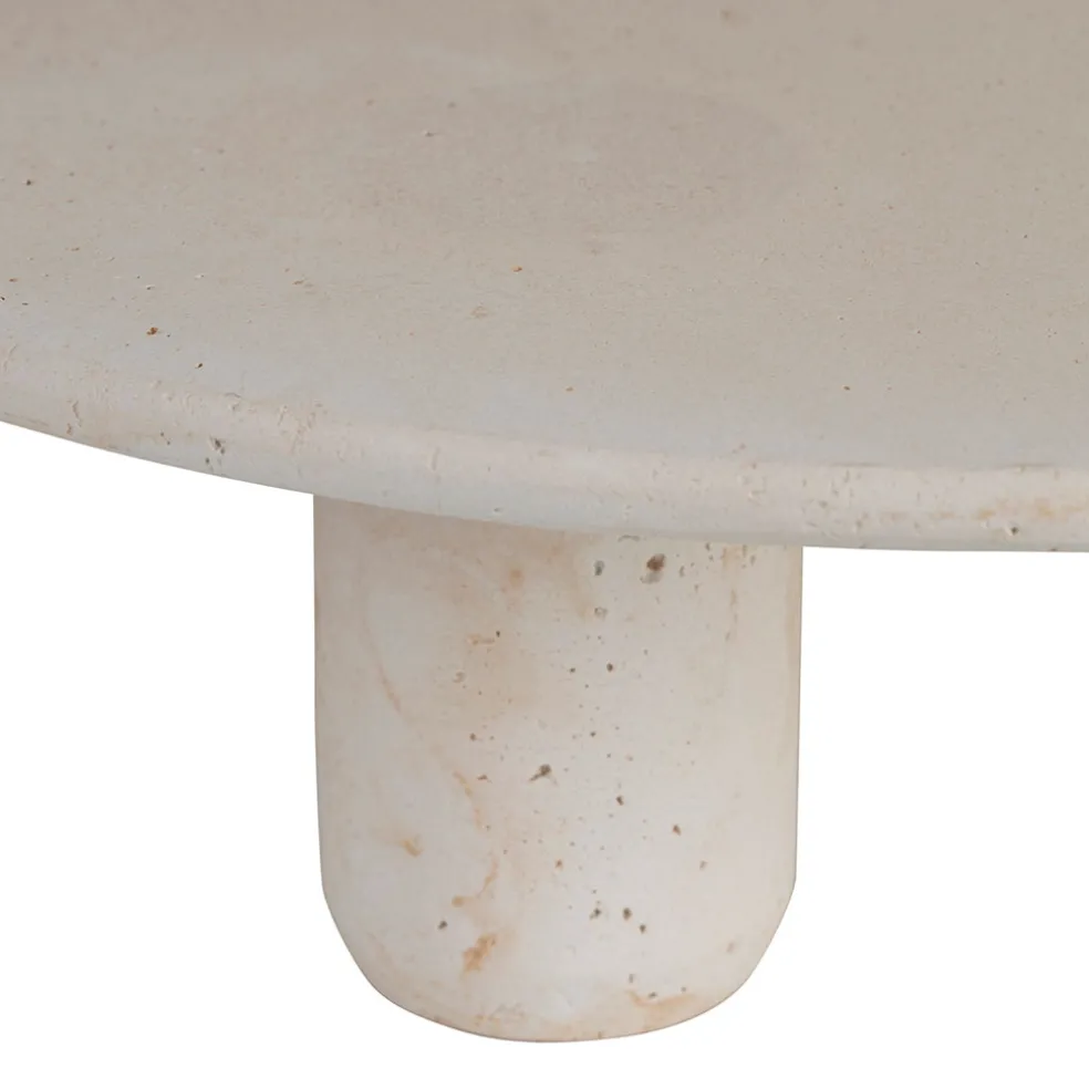 Plateau sur pied en ciment écru moucheté d30cm - Organic