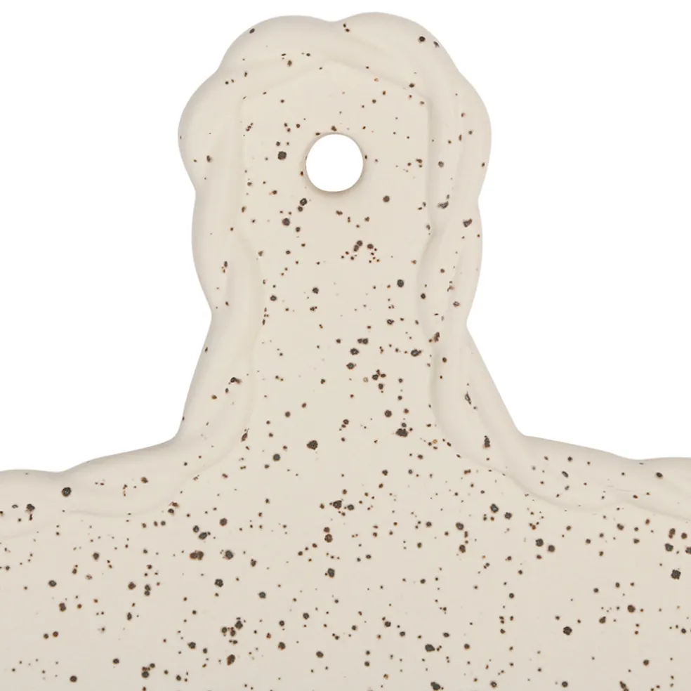 Plateau tapas en grès beige 28x18cm - Aurore