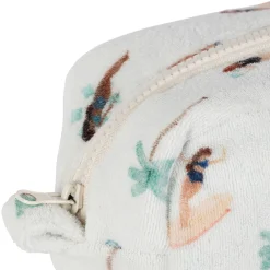 Pochette en coton émeraude et corail - Palma