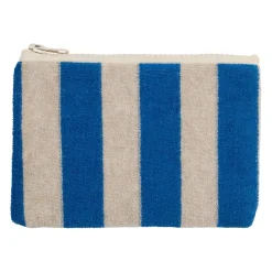 Pochette en coton rayée indigo et blanc - Palma