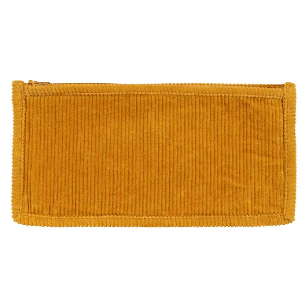 Pochette en velours côtelé moutarde - Flaura