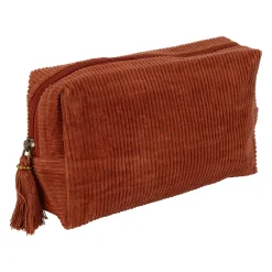 Pochette en velours côtelé et coton terracotta - Manarola