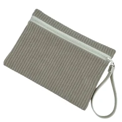 Pochette en velours taupe