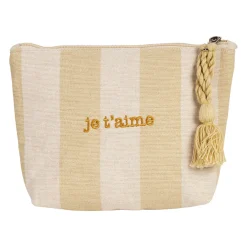 Pochette Je t'aime en coton beige - Famille