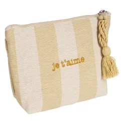 Pochette Je t'aime en coton beige - Famille