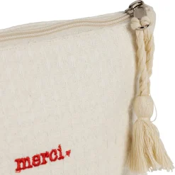 Pochette Merci en coton écru - Famille