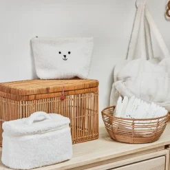 Pochette ourson en tissu blanc - Songes