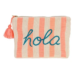 Pochette "hola" en coton corail - Palma
