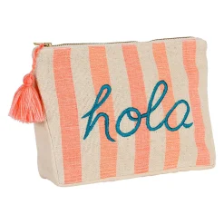 Pochette "hola" en coton corail - Palma