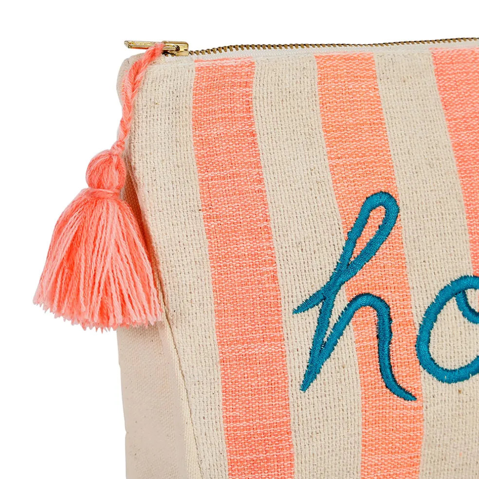 Pochette "hola" en coton corail - Palma