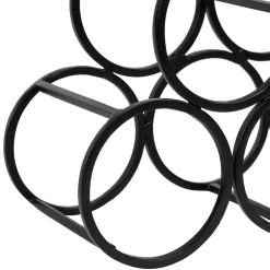 Porte 6 bouteilles en fer noir 31xh28cm - Campagne