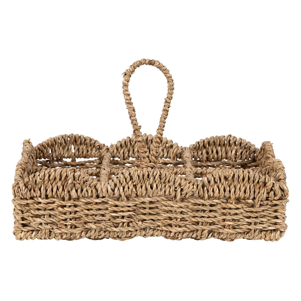 Porte 6 gobelets en jonc de mer naturel - Chaumière