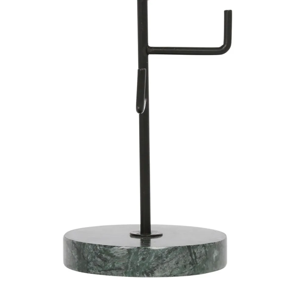 Porte bijoux en marbre vert et fer noir - Green