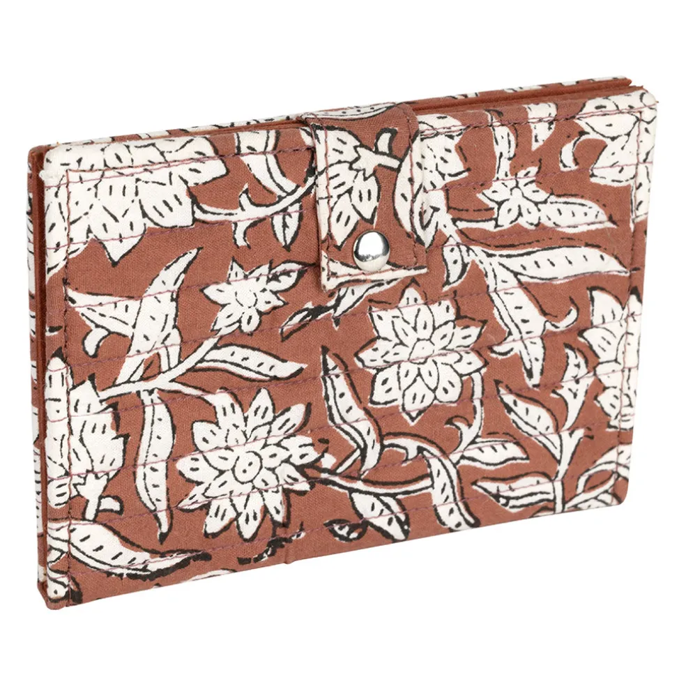 Porte carte en coton rouge - Flaura