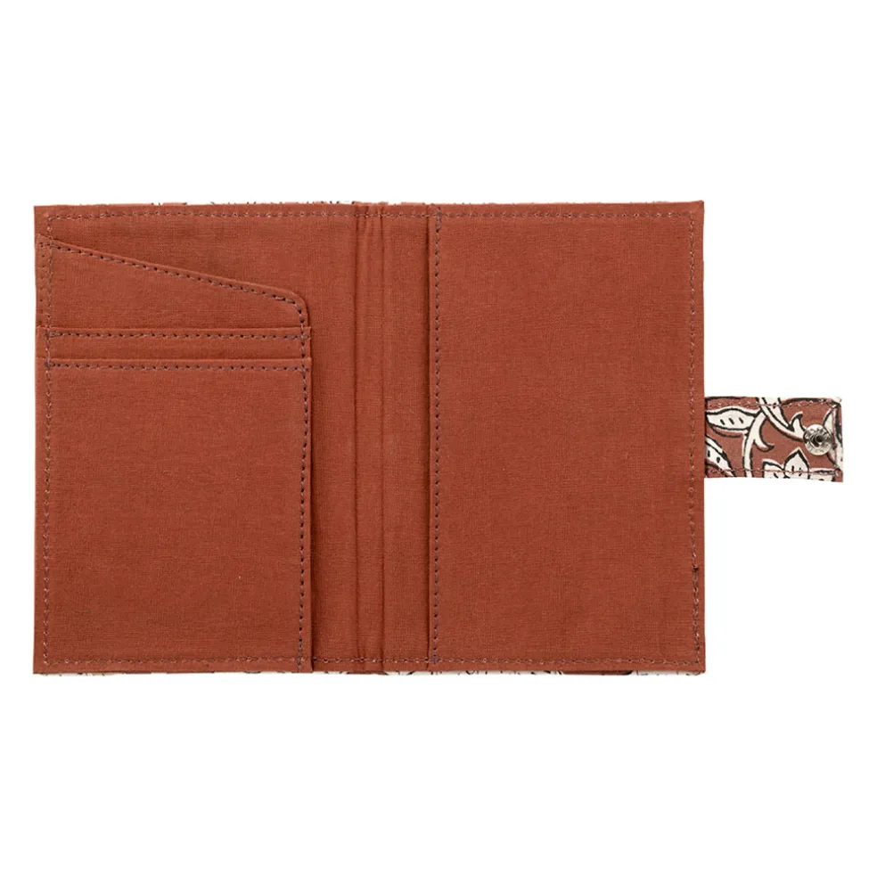 Porte carte en coton rouge - Flaura
