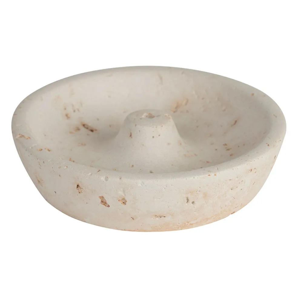 Porte encens en ciment écru moucheté - Organic