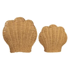 Porte magazine coquillage x2 en corde naturel