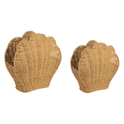 Porte magazine coquillage x2 en corde naturel