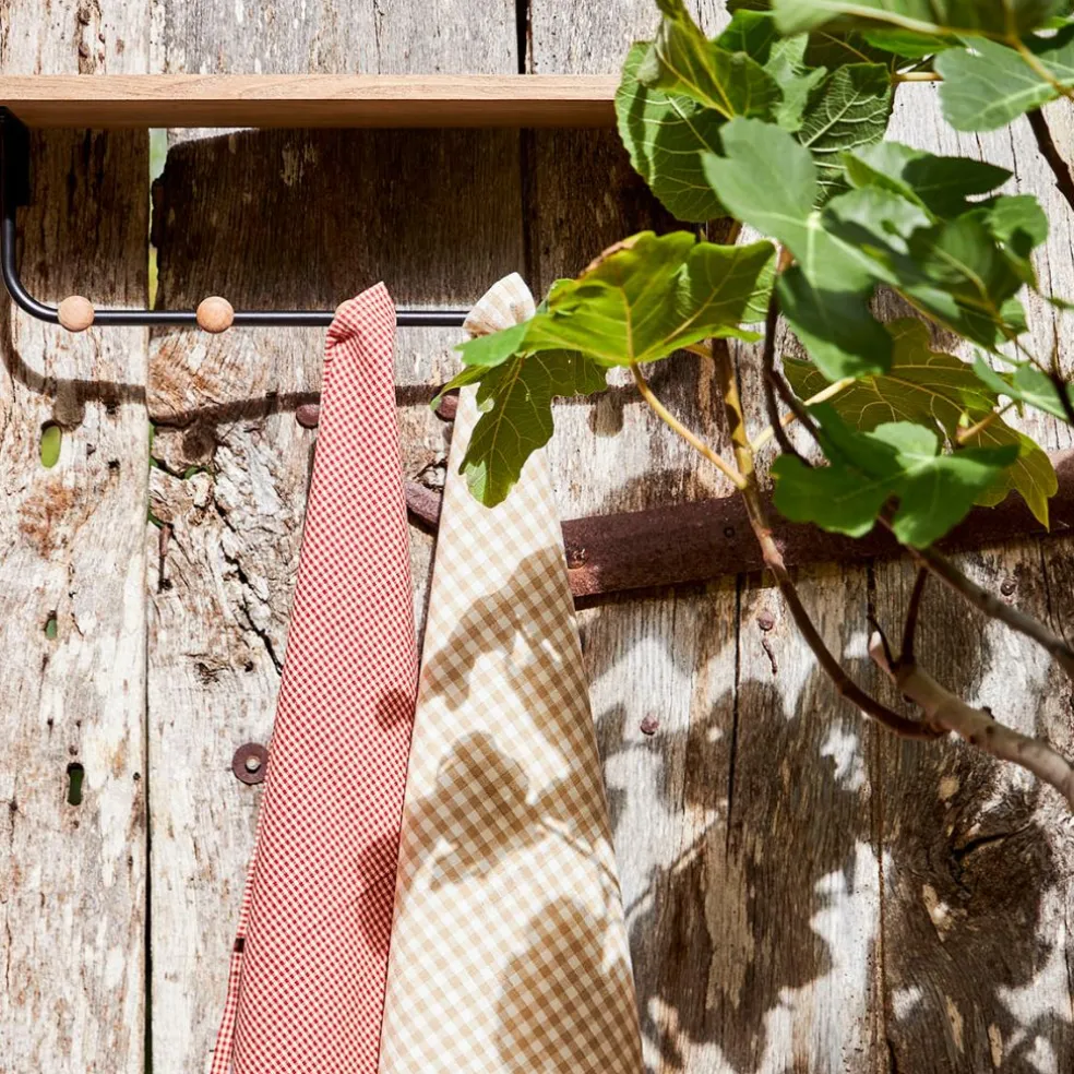 Porte manteau avec étagère en fer noir et bois - Atelier