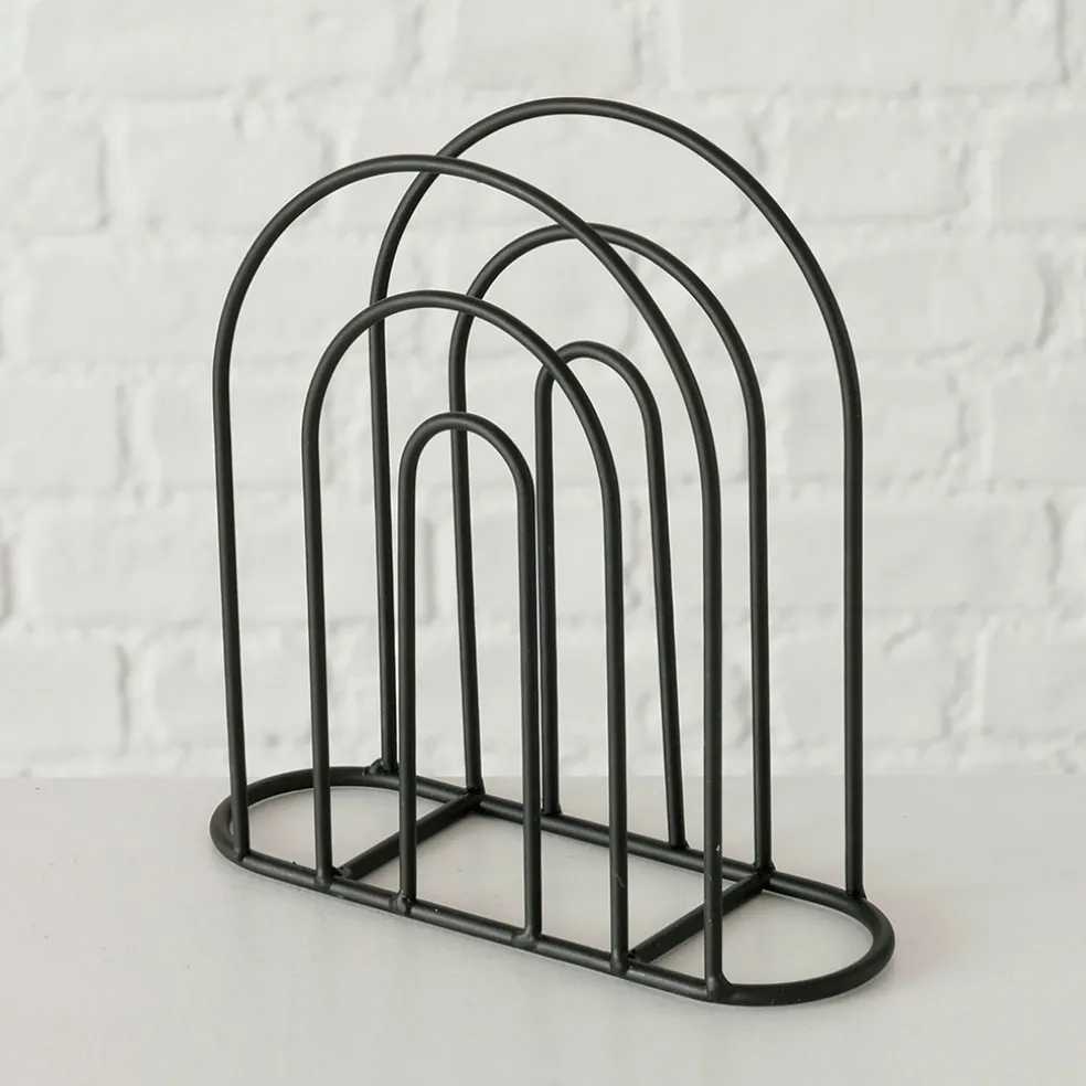 Porte serviettes en fer noir 18x18cm - Ronia