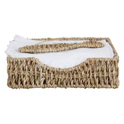 Porte serviettes en jonc de mer naturel et fer poisson - borneo