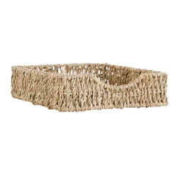 Porte serviettes en jonc de mer naturel et fer poisson - borneo