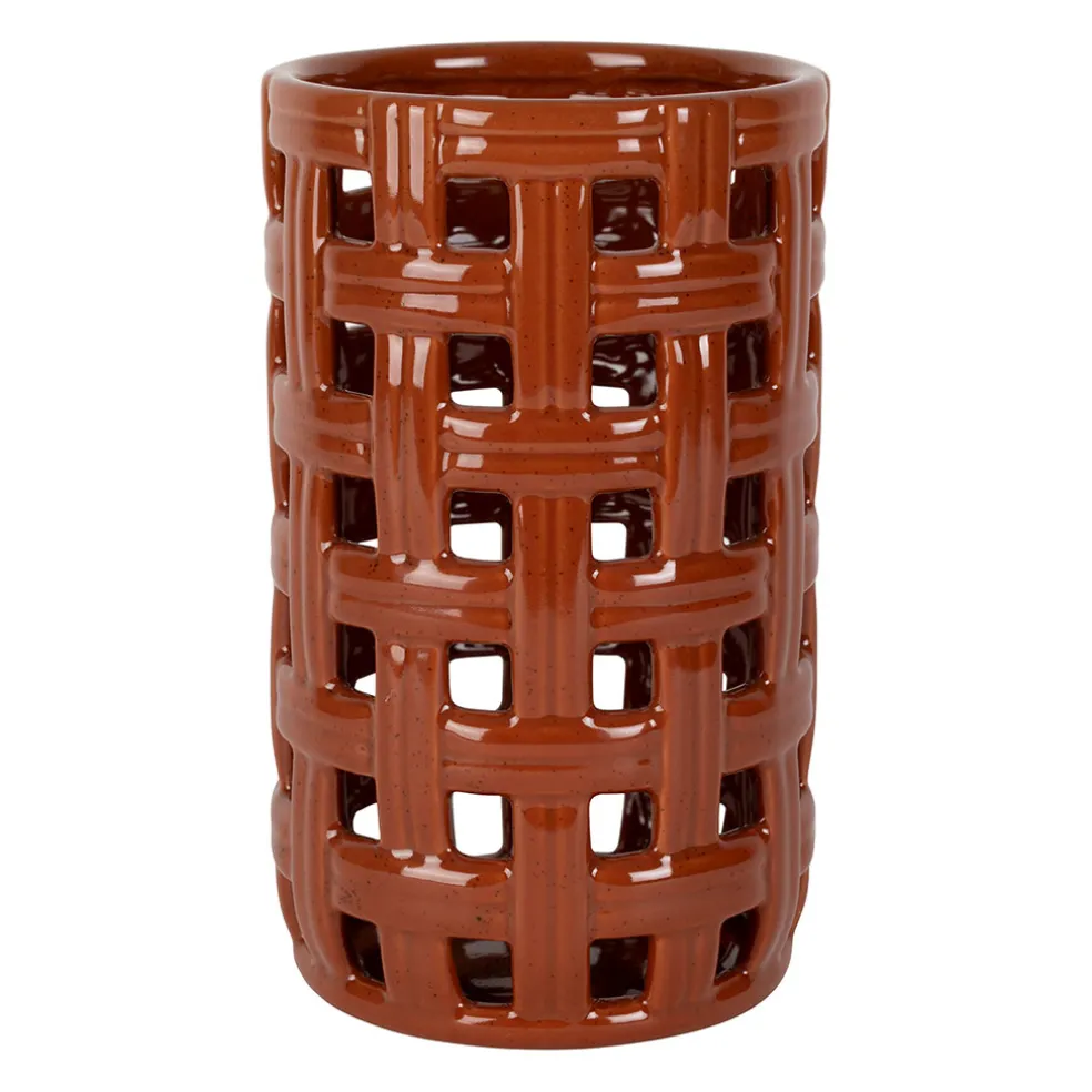 Porte ustensiles en grès terracotta moucheté h20cm - Organic