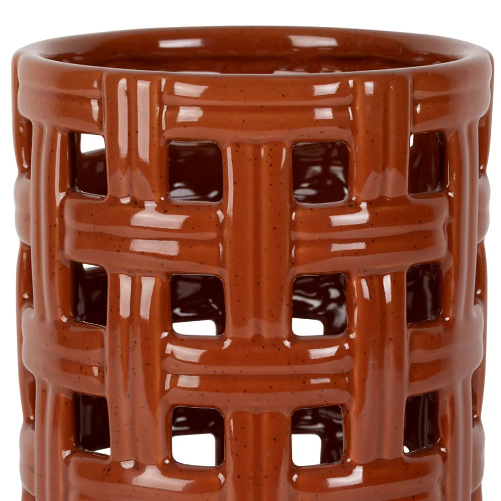 Porte ustensiles en grès terracotta moucheté h20cm - Organic