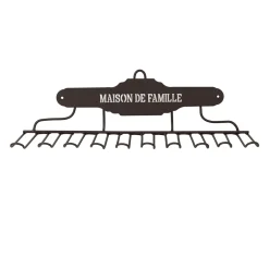 Porte verres mural en fer brun - Maison De Famille