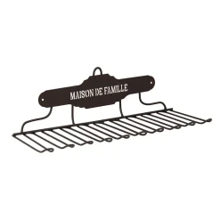 Porte verres mural en fer brun - Maison De Famille