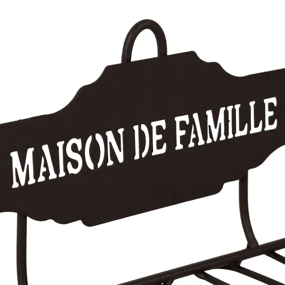 Porte verres mural en fer brun - Maison De Famille