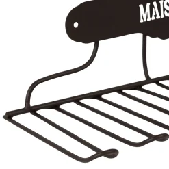 Porte verres mural en fer brun - Maison De Famille