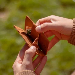 Portefeuille magic handy en cuir cognac