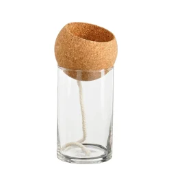 Pot auto arrosant en verre transparent d10xh21cm