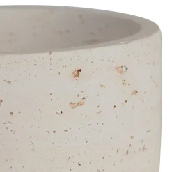 Pot avec couvercle en ciment écru moucheté h6.5cm - Organic