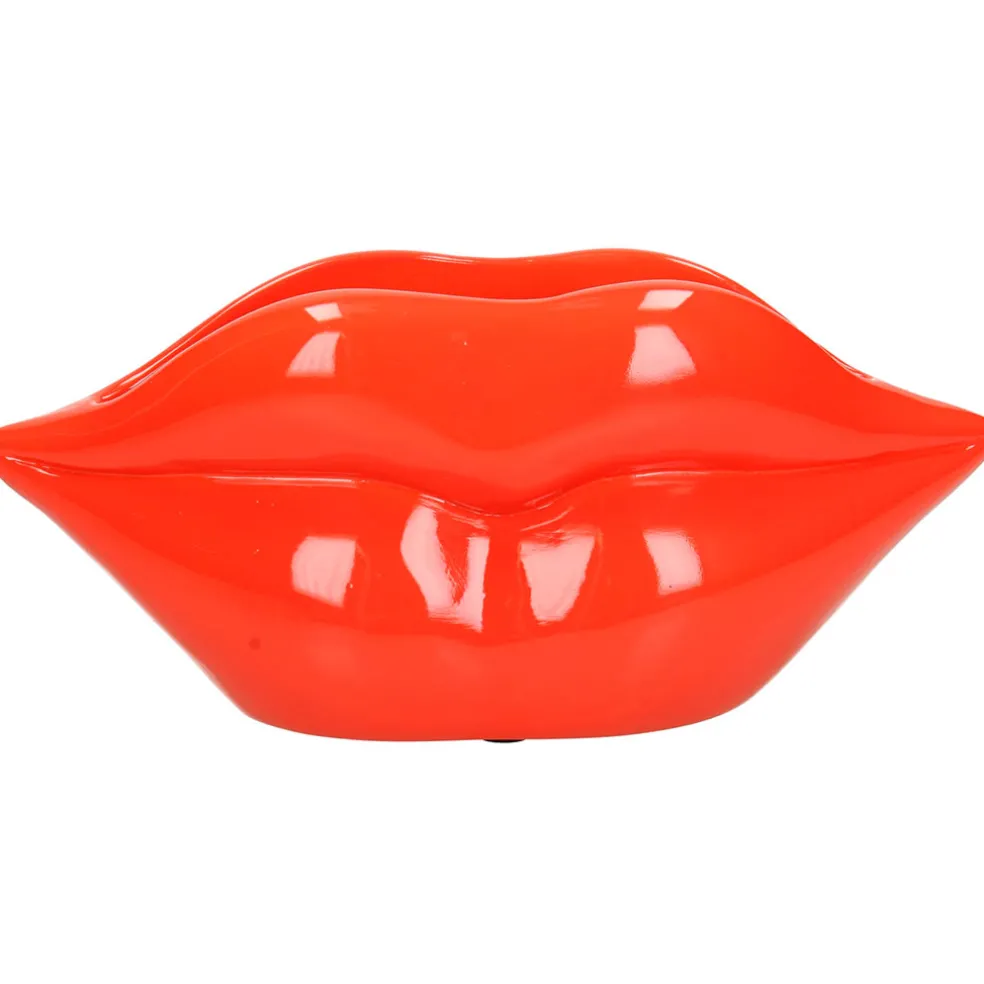 Pot lèvre rouge en polyrésine h12.5cm