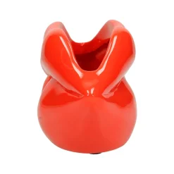 Pot lèvre rouge en polyrésine h12.5cm