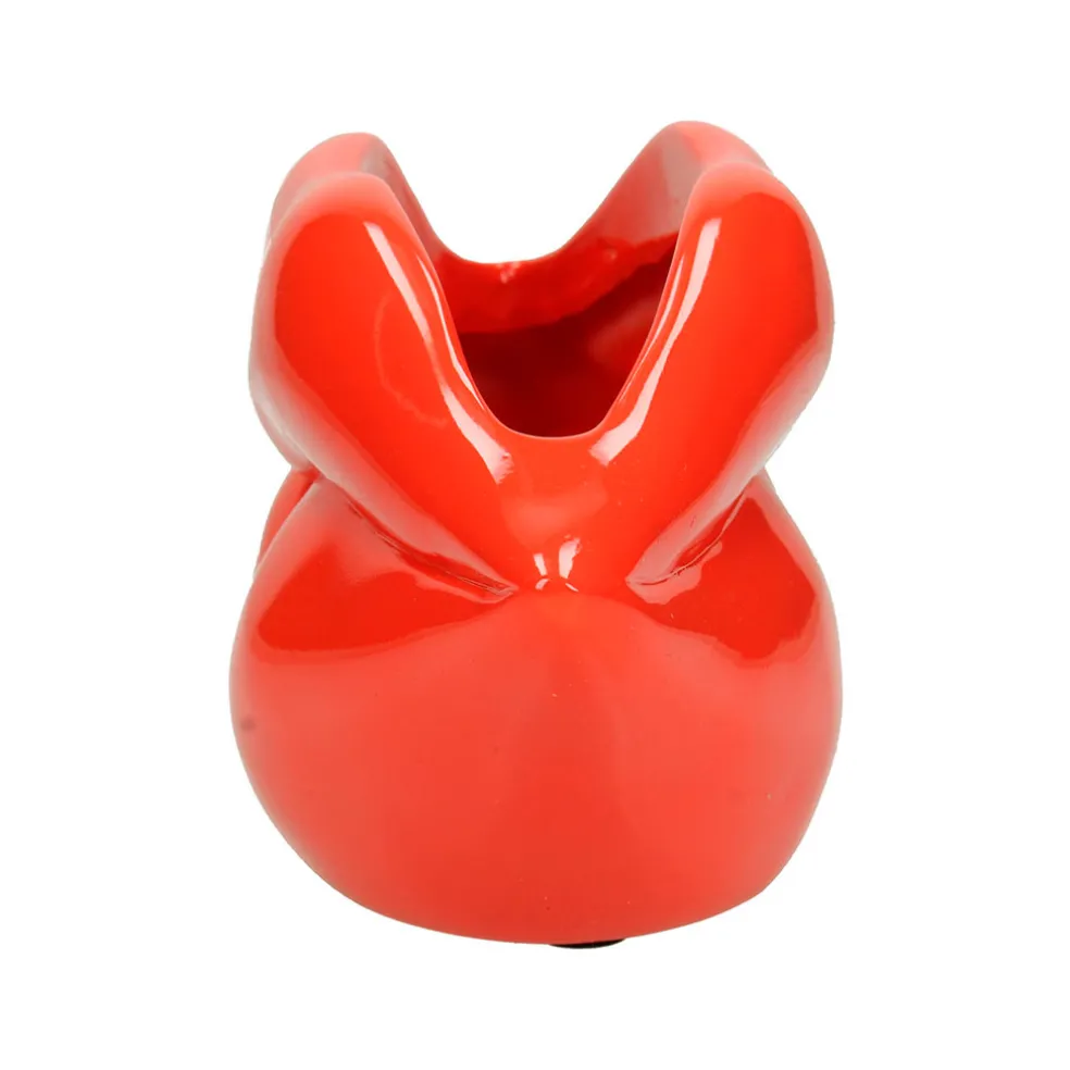 Pot lèvre rouge en polyrésine h12.5cm