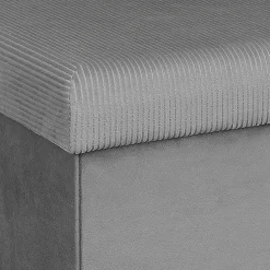 Pouf coffre pliable en velours côtelé gris - Julia